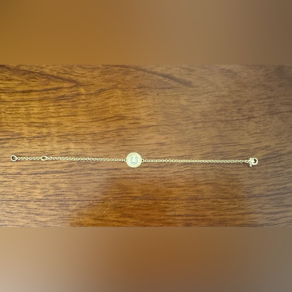 18k Gold David Yurman Horseshoe Charm Station Bracelet - Picture 2 of 4